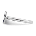 thumbnail image 3 of 925 Sterling Silver Stackable Expressions Rhodium Created Sapphire Cross Ring Size: 10; for Adults and Teens; for Women and Men, 3 of 5