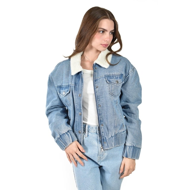 Chamarra denim con borrega Roman Fashion /Juvenil, 75313 (Azul claro) azul CH