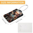 thumbnail image 5 of Flower Fox Square PU Leather Luggage Tags, 2 Pack, with Privacy Cover and Stainless Steel Ring - Suitable for Travel, Backpack, Handbag - Bag Tags, Handbag Tags, 5 of 7