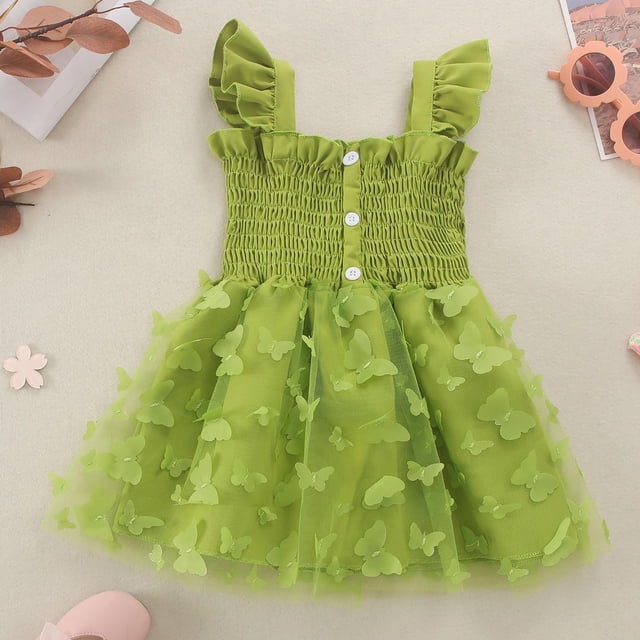 LOVZFMLL Robe Princesse Sans Manches à Col Rond pour Filles de 1 à 5 Ans