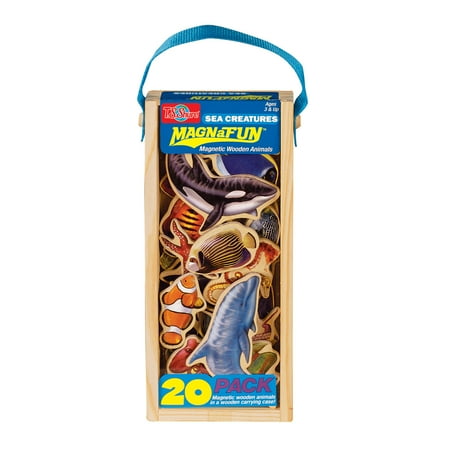 T.S. Shure Sea Creatures Wooden Magnets MagnaFun Set, 20 Pieces