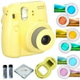 thumbnail image 1 of Fujifilm Instax Mini 8 Instant Camera (Yellow) Bundle Includes; Fujifilm Instant polaroid camera + Selfie Mirror + Six Color Filters for Fuji instax mini Cameras, 1 of 4