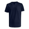thumbnail image 5 of COSFO Short Sleeve Mens Summer Shirts V Neck Casual Tops Loose with Pocket Solid Pullover Classic T-Shirt, 5 of 5