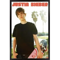 Justin Bieber - Skateboard Wall Poster, 14.725" x 22.375", Framed