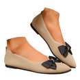 thumbnail image 3 of YLYL Women's Knit Ballet Flats Bow Breathable Mesh Pointed Toe Slip on Comfortable Dressy Shoes, 3 of 9