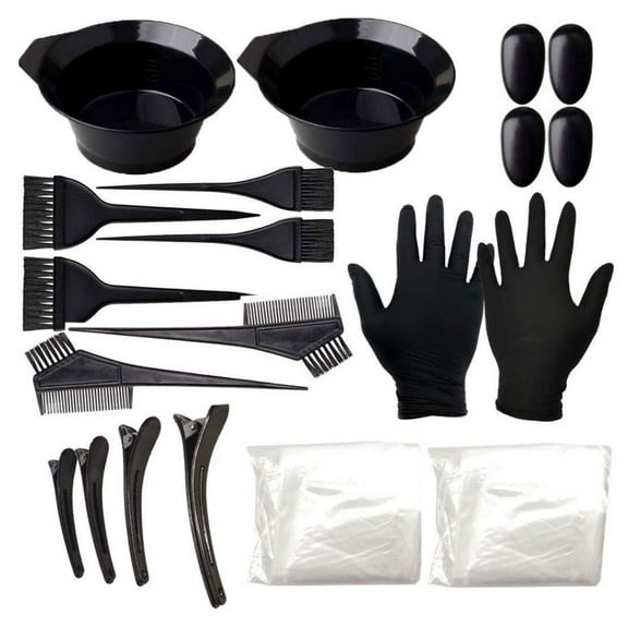 22 In 1 Hair Dye Kit Hair Coloring Kit Hair Tinting Bowl Hair Color Gloves Hairdressing Brushes Ear Cover Bleaching Hair Dryers DIY For Salon