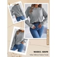 thumbnail image 7 of Nlife Womes Crew Neck Long Sleeve Ribbed Knit Pullover Sweater, 7 of 7