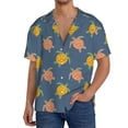 thumbnail image 7 of Lsque Cute Turtle print Men's Cuban Collar Short Sleeve Shirt Summer Beachwear Casual Button Down Fashionable Vacation Leisure Shirt-4X-Large, 7 of 7