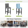 thumbnail image 5 of Light Blue Ombre Bar Stool Cover Set of 4, Farmhouse Blue Gradient Modern Art Stretch Bar Chair Cover, Removable Washable Pub Counter Stool Chair Slipcover for Kitchen Dining Room Pub Cafe, 5 of 9