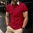 thumbnail image 2 of Tosmy Mens Polo Shirt Male Button Up Turn Down Lapel Short Sleeve Sports Shirt Regular Fit, 2 of 8