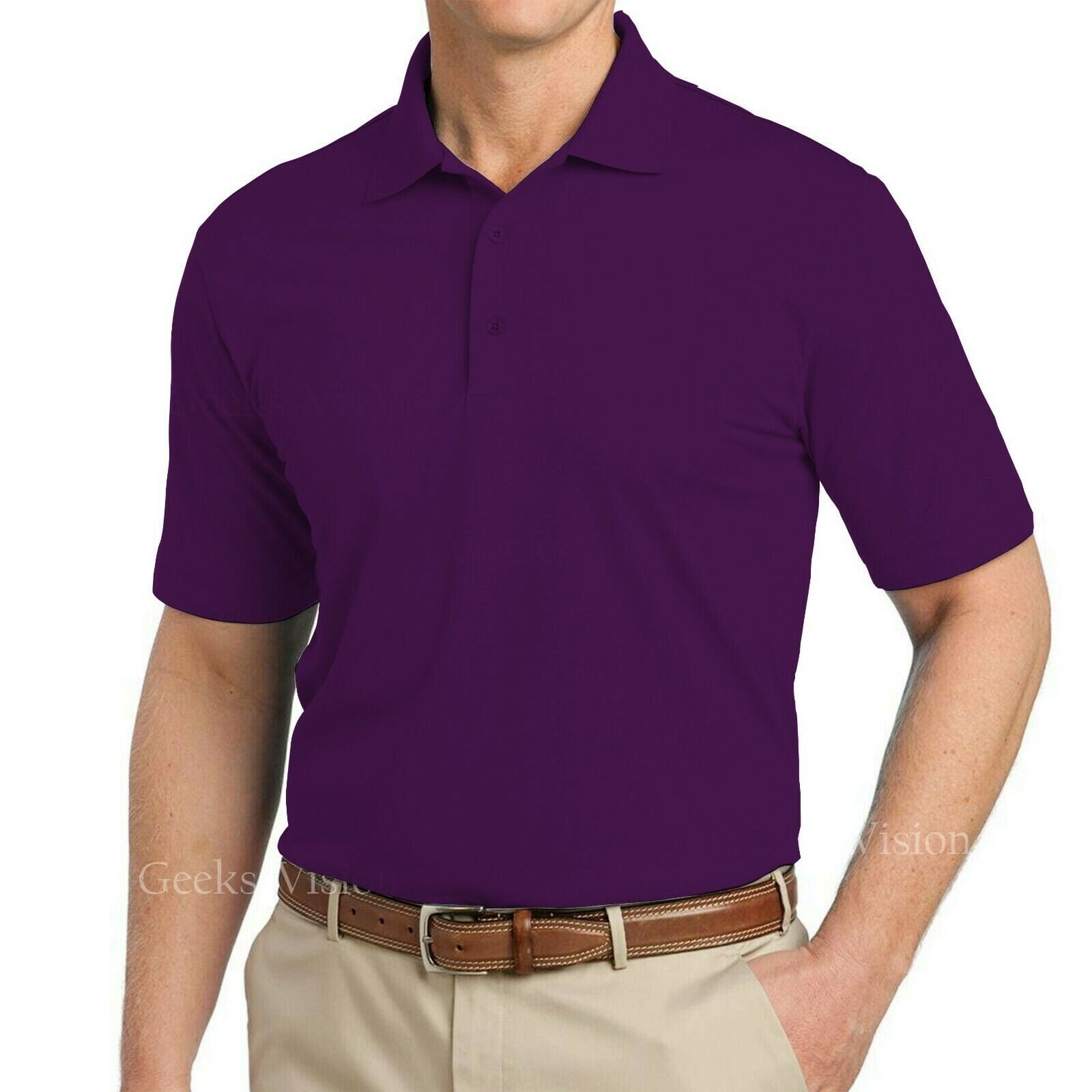 Men's Polo Shirt DriFit Golf Sports Cotton T Shirt Jersey Casual Short