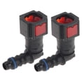 thumbnail image 1 of Conector rápido de línea de combustible de 15/64" para manguera ID para conector macho SAE de 1/4" hembra a barbado adaptador rápido de 90 grados accesorios de sellado plástico rojo 2Pcs, 1 of 6