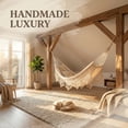 thumbnail image 6 of Hammock Garden Cotton Hammock Macrame Fringe Hammocks Boho | Balcony Hammocks with Handmade Tassels 2 Person Double Hamock 480lbs for Home,Backyard,Beach,Patio, 6 of 6
