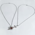 thumbnail image 4 of Matching Love Necklace Heart With Rapier Charm Alloy Couples Jewelry For Him Her Gift For Valentines Day, 4 of 8