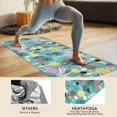 thumbnail image 4 of Colorful Mushroom Decor Teal Pattern Hot Yoga Mat Towel Non Slip for Hot Yoga - Quick-Drying Yoga Mat Cover with 4 Corner Pockets with Travel Bag - Hot Yoga Towel Non Slip 74"x26", 4 of 6