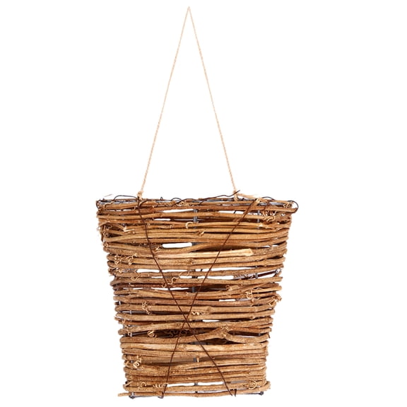 AURARMLET 2Pcs Natural Vine Woven Rattan Basket Hanging Wall Planter for Home Decor