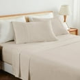 thumbnail image 2 of Kingrest 100% Cotton Twin Sheet Set - 4 Piece Lightweight & Cooling Bed Sheets, 16 Inch Deep Pocket, Breathable Percale Bedding, Soft & Durable Luxury Sheets (Linen), 2 of 9