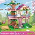 thumbnail image 2 of 504pcs Friends City Tree House Summer Holiday Villa Castle Building Blocks Sets Figures Garden DIY Toys for Kids Girl Birthday Gift, 2 of 7