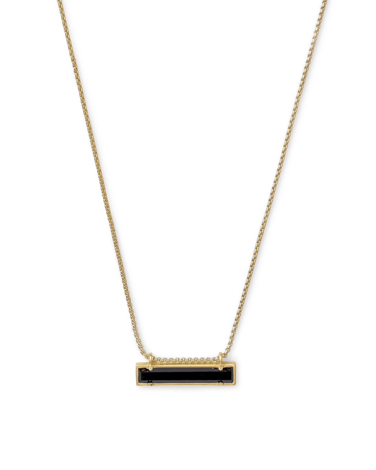 Kendra Scott Leanor Bar Pendant Necklace in Black and Gold Plated