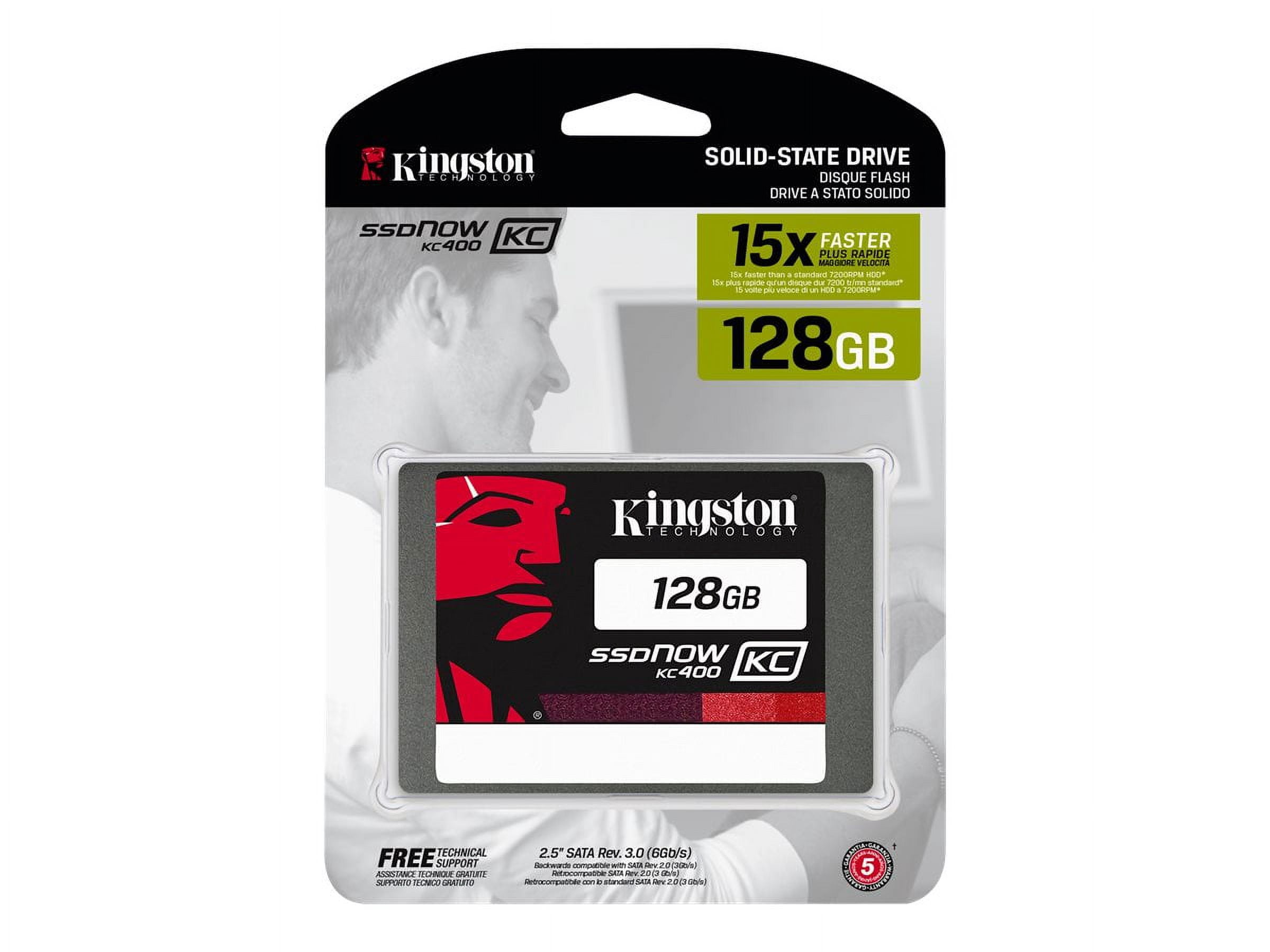 Kingston SSDNow KC400 - solid state drive - 128 GB - SATA 6Gb/s
