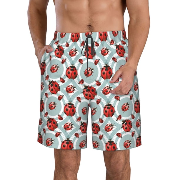 Fotbe Insects Trajes de Baño Estampados para Hombre, Shorts de Verano de Secado Rápido, Ropa de Playa, Bañadores-Large