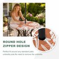 thumbnail image 4 of Round Outdoor Tablecloth with Umbrella Hole and Zipper, Orange Starfish Coastal Tablecloth with Elastic Waterproof, Ocean Nautical Beach Coral Shell Patio Table Covers for 31" - 35" Pool Tables, 4 of 9