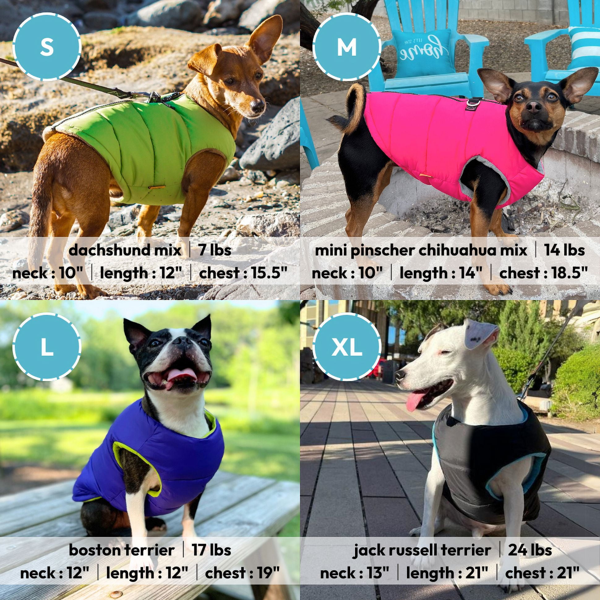 Gooby Padded Vest Dog Jacket - Solid Purple, X-Large - Warm Zip Up Dog Vest Fleece Jacket with Dual D Ring Leash Water Resistant Small Dog Sweater