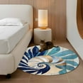 thumbnail image 3 of Navy Blue Teal Coastal Round Area Rug 4 FT, Non Slip Indoor Outdoor Rug, Abstract Art Nautical Ocean Conch Washable Soft Circular Carpet Non-Shedding Floor Mat for Coffee Table Nursery Foyer Balcony, 3 of 8
