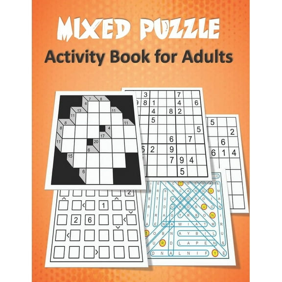 Mixed Puzzle Activity Book for Adults, (Paperback)