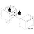 thumbnail image 3 of Manhattan Comfort Coney Mid-Century Modern 2-Drawer Nightstand in White, 3 of 11