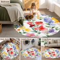 thumbnail image 6 of Spring Flower Round Area Rug 4 FT, Non Slip Indoor Outdoor Rug, Abstract Gradient Blue Purple Red Green Washable Soft Circular Carpet Non-Shedding Floor Mat for Coffee Table Nursery Foyer Balcony, 6 of 9