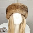 thumbnail image 4 of Eoperou Women Winter Hairband Fluffy Thick Elastic Wide Washable Keep Warm Solid Color Empty Top Winter Ski Hat Hats Accessories, 4 of 8