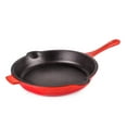 thumbnail image 3 of BergHOFF Neo 3pc Cast Iron Fry Pan & Grill Pan Set with Slotted Steak Press, Red, 3 of 10