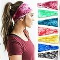 thumbnail image 4 of serony Bandeau de Course Réglable Teinture sur Nœuds Yoga Bandeaux de Cheveux Séchage Rapide Accessoires de Coiffure pour Tennis Basketball Rouge, 4 of 7