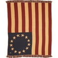 thumbnail image 4 of VHC Brands Seasonal Pillows & Throws-Old Glory Woven Throw, 50" x 60", Americana Red, 4 of 8