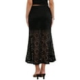 thumbnail image 3 of INSPIRE CHIC Maxi Lace Skirt for Women's Elastic High Waisted Flowy Summer Casual Long Skirts M Black, 3 of 6