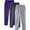 Mens Pants Purple, variant on Joggers Sweatpants for Men 3 Pack Straight Leg Pants with Pockets and Drawstring Elastic Waist Casual Solid Color Breathable Athletic Workout Trousers