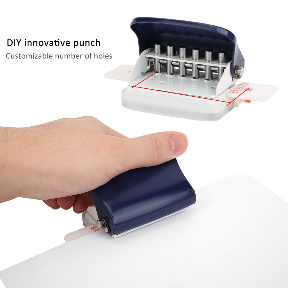 NFTIGB Multi Function Manual 26 Hole Paper Puncher Tool for A4 B5 A5 Binders, Dark Blue Colored Office Supplies for Students and Professionals (10 inches / 25.4 cm)