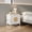 White, variant on Demi Bonn Mid-Century Fluted Nightstand, 2 Drawers & Pine Wood Handles, Sturdy Metal Frame, Black