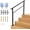 Matte Black 4 Steps With a pair of glove, variant on 6 Step Outdoor Step Railing, Aluminum Alloy Handrail Combined with Iron Post, Matte Black Finish, Complete Installation Hardware Set