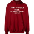 thumbnail image 2 of OXI Hoodie Sweatshirt - I Went Outside Once, Basic Casual Hoodie for Men's and Women Fleece Hoodie Long Sleeve - Antiquee Cherry Small, 2 of 3