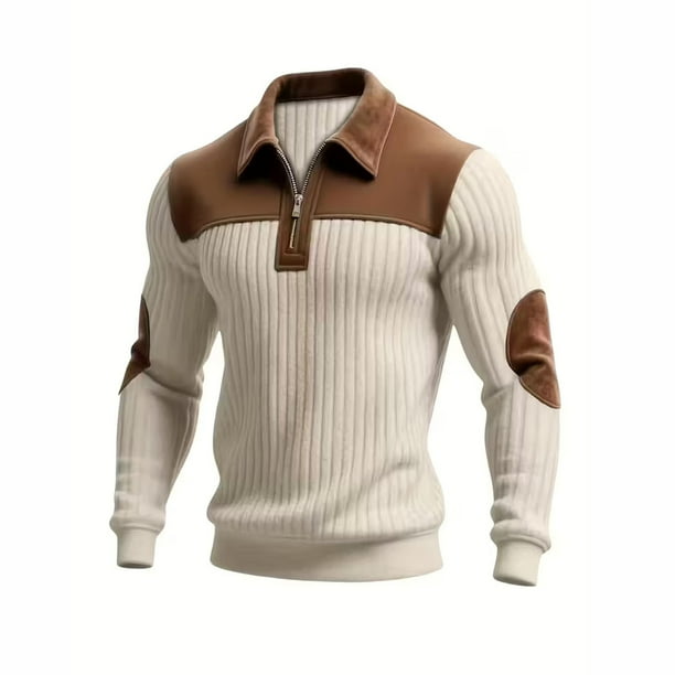 Ceisia Men Color Block Long Sleeve Zipper Casual Daily Outdoor Versatile Gift Fashion Athletic Top