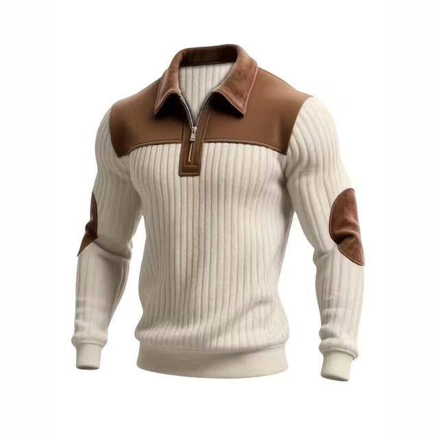 Ceisia Men Color Block Long Sleeve Zipper Casual Daily Outdoor Versatile Gift Fashion Athletic Top