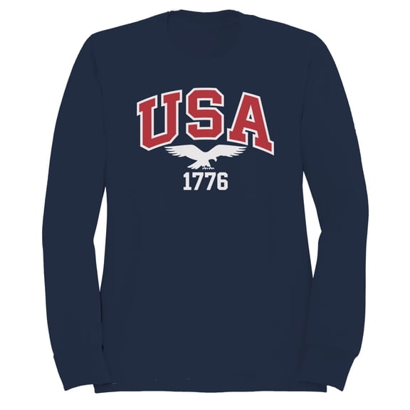 Smartprints USA 1776 Eagle Patriotic Men's Sweatshirt, Navy, S