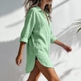 thumbnail image 5 of Mifsaly Womens Oversized Button Down Shirt Casual Long Sleeve Blouse Lightweight Cotton Linen Tunic Tops Loose Fit Collared Beach Cover Up Summer Work Outfits L, 5 of 6