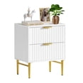 thumbnail image 4 of Glavbiku Modern 2 Drawer Nightstand Set of 2,Wood Bedside Table with Golden Legs,Black,Adult,23.5" H, 4 of 12