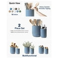 thumbnail image 6 of LE TAUCI 2-Pack Utensil Holders, 7.3"+5.4" Ceramic Crocks for Kitchen Storage, Dusty Blue Kitchen Utensil Holders, 6 of 8