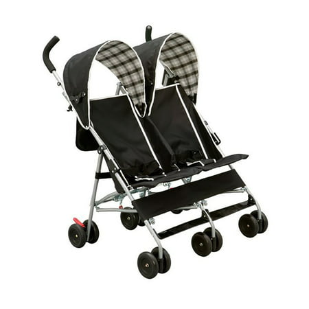 Delta Children DX Side by Side Double Stroller, Black