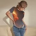thumbnail image 3 of Kdxio Red And Blue Fire Dragon D for Women's Short-Sleeved Onesie Stylish Round Neck Pajamas Bodysuit Jumpsuit Nightwear-Large, 3 of 7