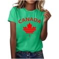 thumbnail image 1 of Pisexur Hauts pour Femmes, Hauts d'Été pour Femmes, Nouveau Pull à Manches Courtes Col Rond Décontracté Imprimé Vert,L, 1 of 5